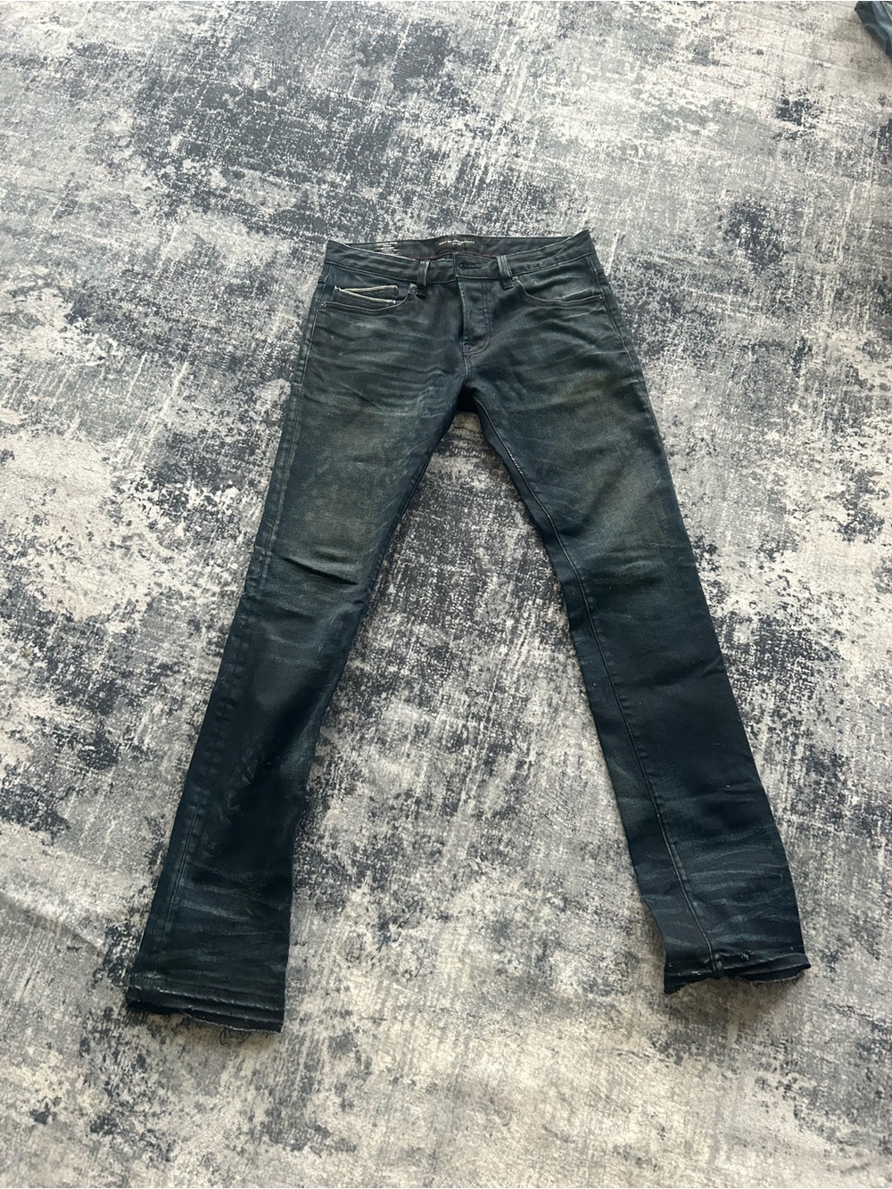 Men's Slim Straight Black Washed Jeans